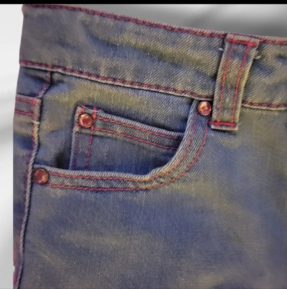 Girls Size 4 Princess Hello Kitty Jeans, Rhinestones, Embroidery Bling Boot Cut